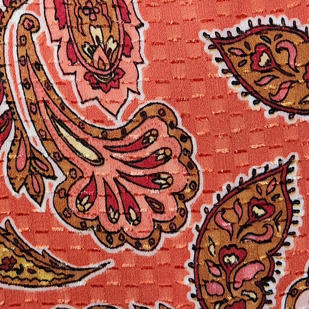 NANETTE LEPORE Dusky Orange Paisley Print Shift Dress - Size 10 - Picture 11 of 16